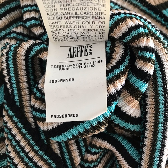 Ozbek Knitted Striped Short Sleeve Top Blue Black Tan 90’s Y2K Vintage - Picture 11 of 13